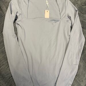 Qi Light Gray Long Sleeve Bodysuit